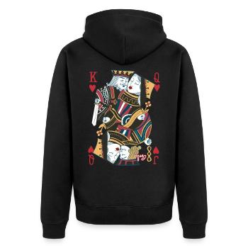 love is love - Unisex Premium Organic Zip Hoodie - black - Back - Nico (187cm)