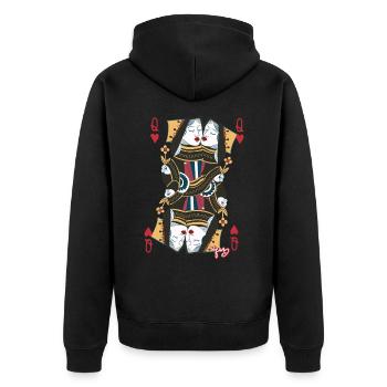 love is love - Unisex Premium Organic Zip Hoodie - black - Back - Nico (187cm)
