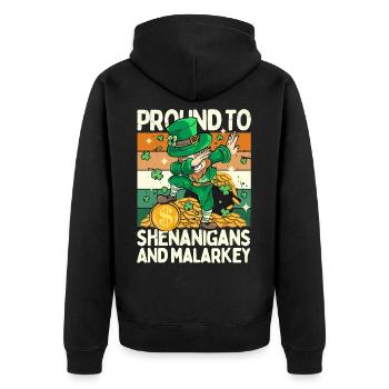 Saint Patrick - Pround to shenanigans and malarkey - Veste à capuche bio Premium Unisexe - noir - Dos - Nico (187cm)