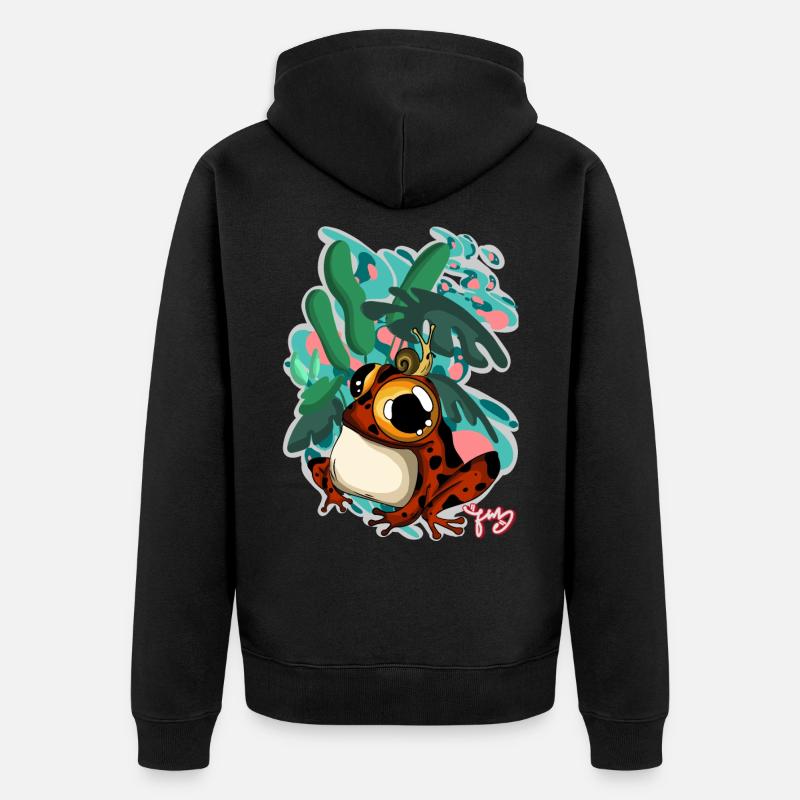 Frosch - Unisex Premium Bio Zip Hoodie - Schwarz