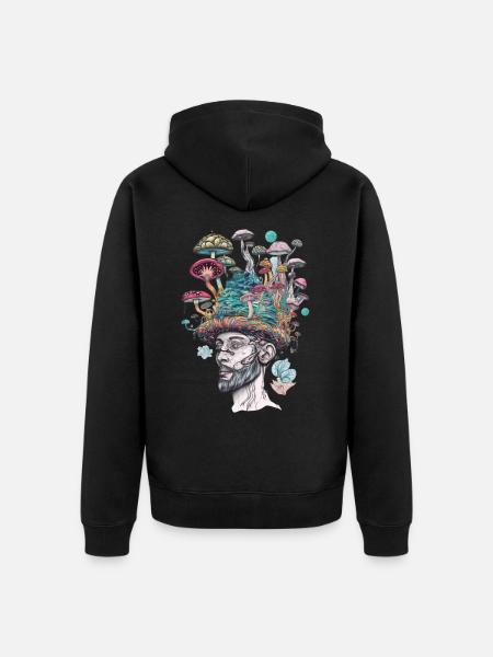 Trippy Shaman - Unisex Premium Organic Zip Hoodie - black