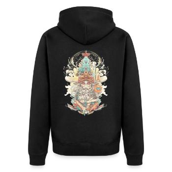 Trippy Shaman - Veste à capuche bio Premium Unisexe - noir - Dos - Nico (187cm)