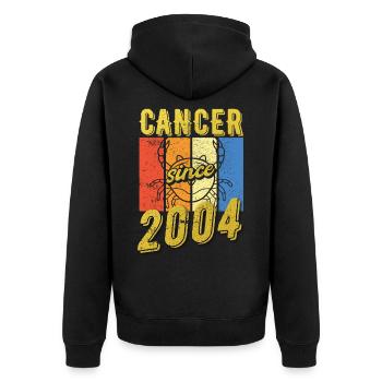 Cancer 2004 Zodiac Birthday - Unisex Premium Organic Zip Hoodie - black - Back - Nico (187cm)