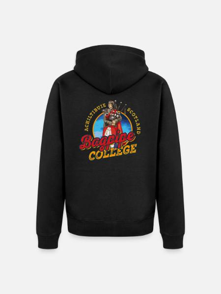 Achiltibuie Bagpipe School - Unisex Premium Organic Zip Hoodie - black