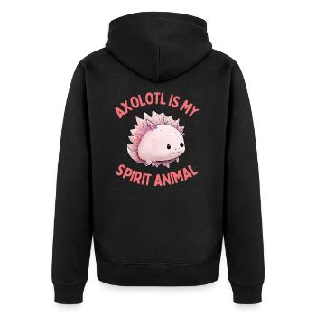 Drôle Axolotl est mon animal spirituel - Veste à capuche bio Premium Unisexe - noir - Dos - Nico (187cm)