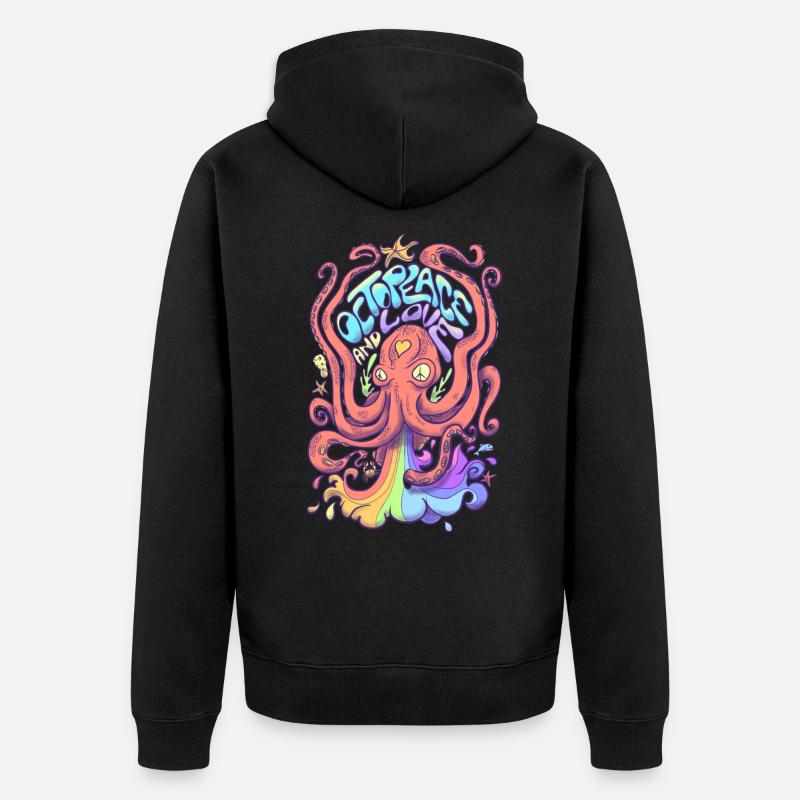 octopeace - Veste à capuche bio Premium Unisexe - noir