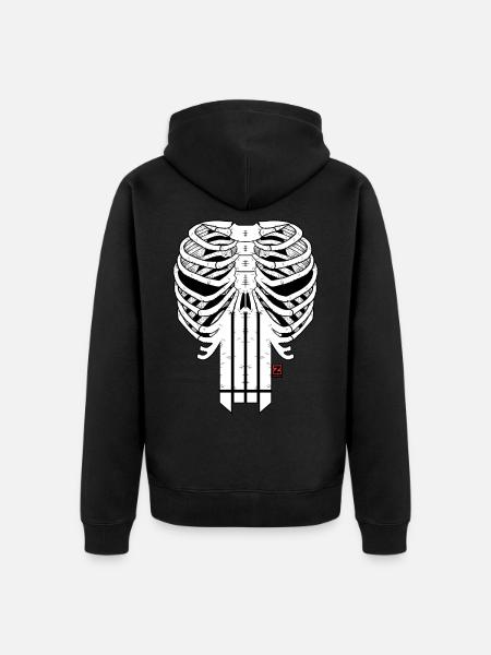HARDCORE HORROR SHOW SKULL - Unisex Premium Organic Zip Hoodie - black
