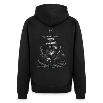 Hambourg Ancre Navire Voilier Marin Matelot - Veste à capuche bio Premium Unisexe - noir - Dos - Nico (187cm)