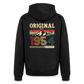Original May 1954 Vintage 1954 Birthday 1954 - Unisex Premium Organic Zip Hoodie - black - Back - Nico (187cm)