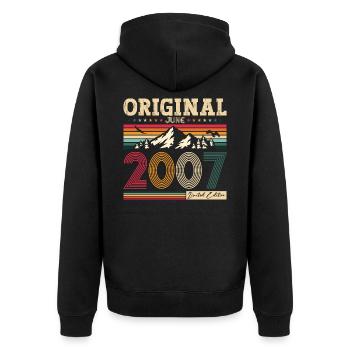 18ème anniversaire Original Juin 2007 Millésime 2007 - Veste à capuche bio Premium Unisexe - noir - Dos - Nico (187cm)