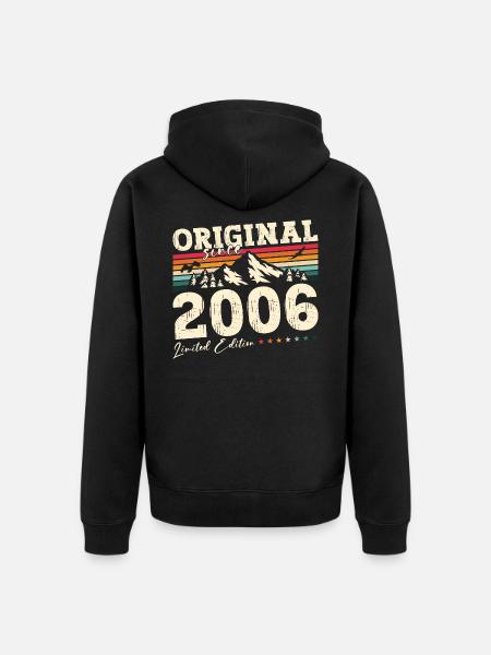 18. Geburtstag Original 2006 Jahrgang 2006 - Unisex Premium Bio Zip Hoodie - Schwarz