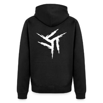 Tonzobeast Mark II - Unisex Premium Bio Zip Hoodie - Schwarz - Hinten - Nico (187cm)