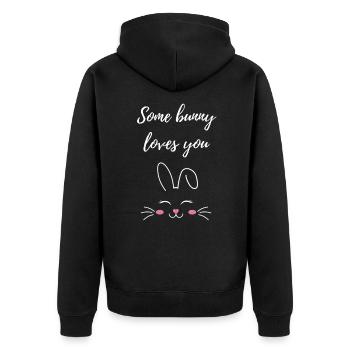 un lapin t’aime Cadeau - Veste à capuche bio Premium Unisexe - noir - Dos - Nico (187cm)