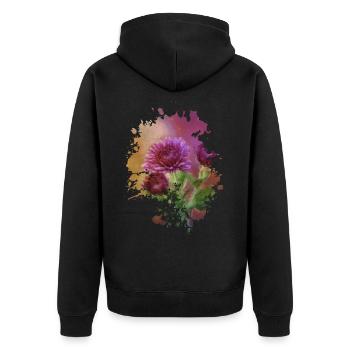 Blume - Unisex Premium Bio Zip Hoodie - Schwarz - Hinten - Nico (187cm)