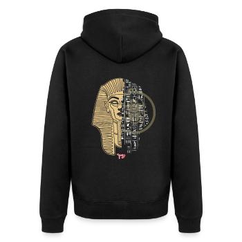egypt - Unisex Premium Organic Zip Hoodie - black - Back - Nico (187cm)