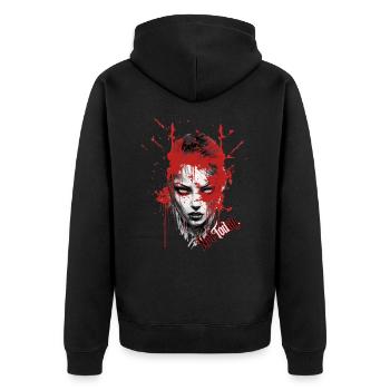 Nicht Heute. - Unisex Premium Bio Zip Hoodie - Schwarz - Hinten - Nico (187cm)