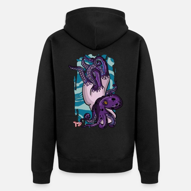 KRAKE - Unisex Premium Bio Zip Hoodie - Schwarz