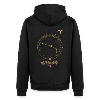ARIES - Unisex Premium Organic Zip Hoodie - black - Back - Nico (187cm)