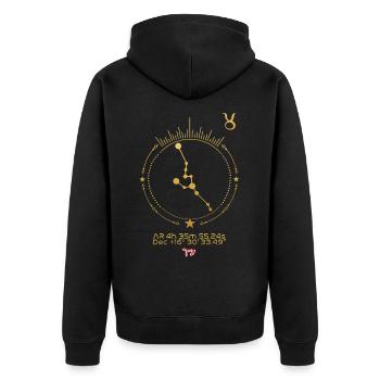 TAURUS - Unisex Premium Organic Zip Hoodie - black - Back - Nico (187cm)