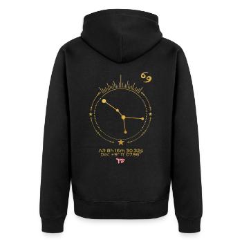 CANCER - Unisex Premium Organic Zip Hoodie - black - Back - Nico (187cm)