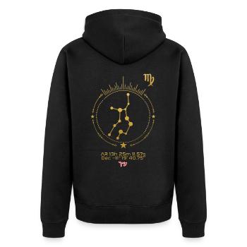 VIRGO - Unisex Premium Organic Zip Hoodie - black - Back - Nico (187cm)