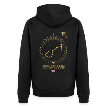 SKORPION - Unisex Premium Bio Zip Hoodie - Schwarz - Hinten - Nico (187cm)