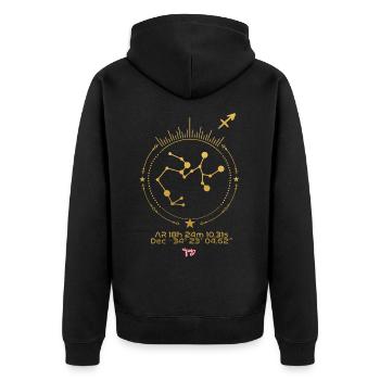 SAGITARIUS - Unisex Premium Organic Zip Hoodie - black - Back - Nico (187cm)