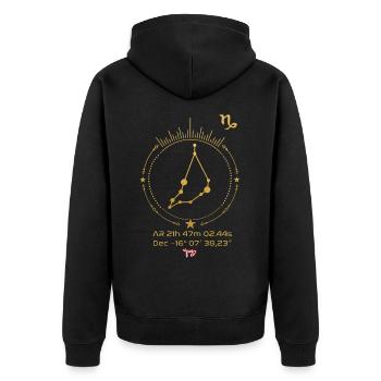 CAPRICORN - Unisex Premium Organic Zip Hoodie - black - Back - Nico (187cm)