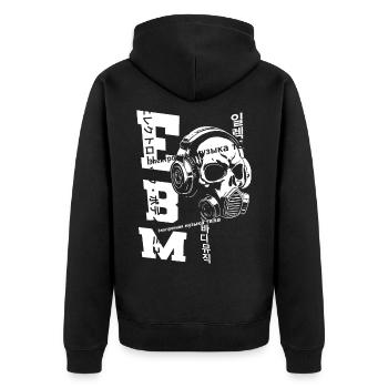 Masques à gaz EBM Crâne - Veste à capuche bio Premium Unisexe - noir - Dos - Nico (187cm)