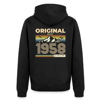 Original Mai 1958 Millésime 1958 Anniversaire 1958 - Veste à capuche bio Premium Unisexe - noir - Dos - Nico (187cm)