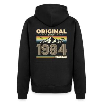Original 1984 Millésime 1984 40e anniversaire 1984 - Veste à capuche bio Premium Unisexe - noir - Dos - Nico (187cm)