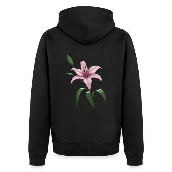 Lys rose - Veste à capuche bio Premium Unisexe - noir - Dos - Nico (187cm)
