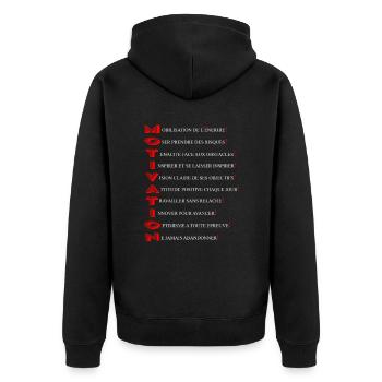 L'Énergie de Réussir - Veste à capuche bio Premium Unisexe - noir - Dos - Nico (187cm)