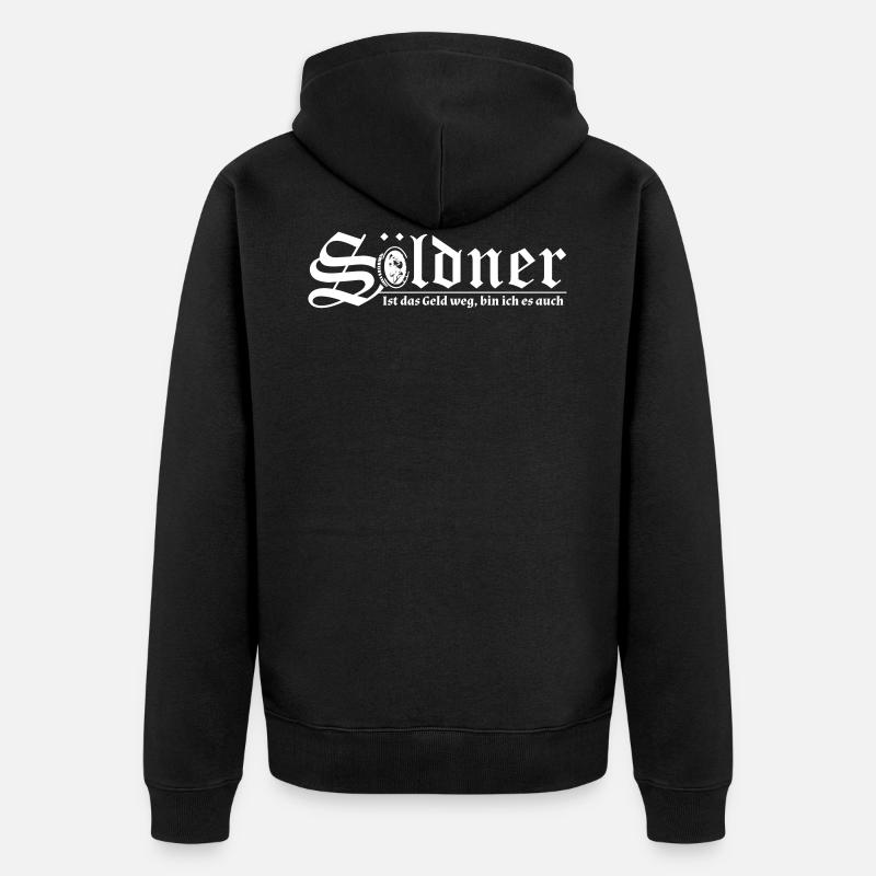 Rollenspiel Charakter Söldner Krieger - Unisex Premium Bio Zip Hoodie - Schwarz