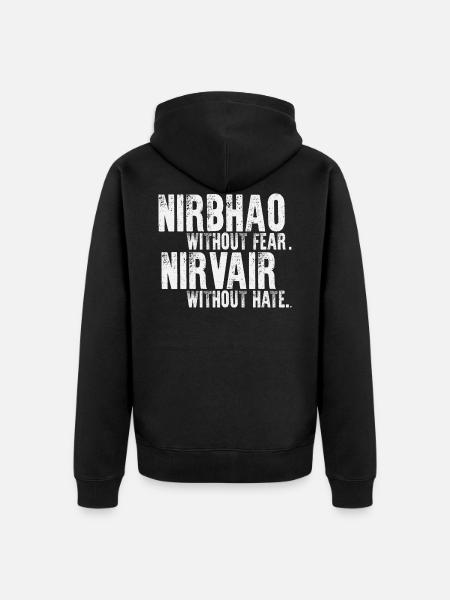 WITHOUT FEAR WITHOUT HATE - Unisex Premium Organic Zip Hoodie - black