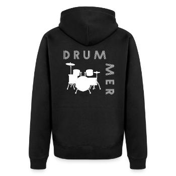 Drummer Drums Drummer Gift - Unisex Premium Organic Zip Hoodie - black - Back - Nico (187cm)
