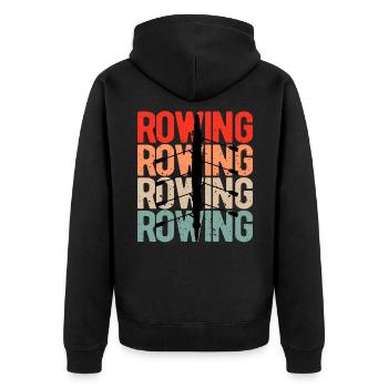 Rowing Rowing Water Sports Rowing - Unisex Premium Organic Zip Hoodie - black - Back - Nico (187cm)