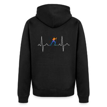 Biathlon Biathlete Heartbeat Cadeau - Veste à capuche bio Premium Unisexe - noir - Dos - Nico (187cm)