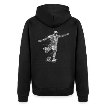 Football Football Player Footballer Gift - Unisex Premium Organic Zip Hoodie - black - Back - Nico (187cm)