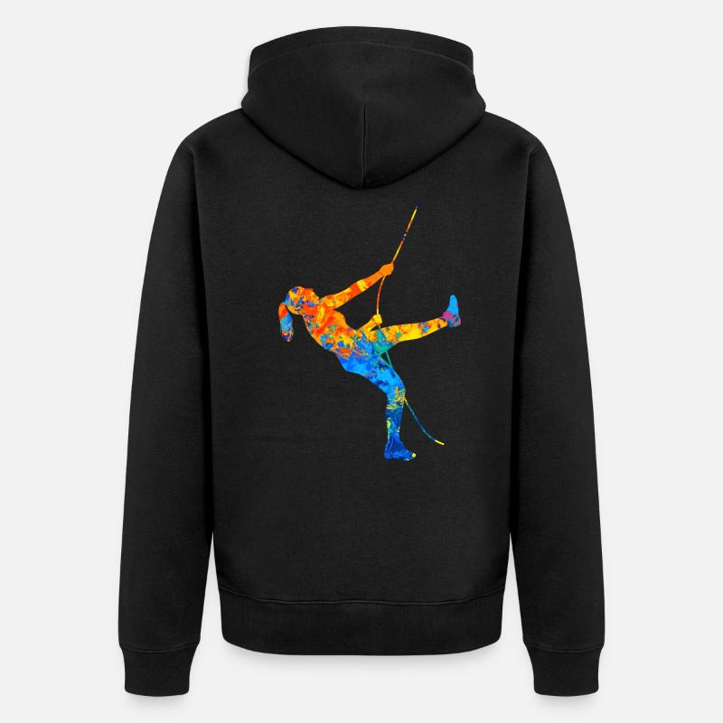 Bouldern Klettern Kletterer Boulderer Kletter - Unisex Premium Bio Zip Hoodie - Schwarz