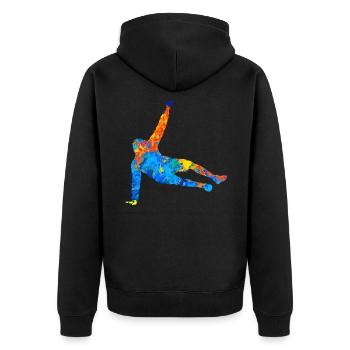 Parkour Parkour Runner Parcour Freerunner - Unisex Premium Organic Zip Hoodie - black - Back - Nico (187cm)
