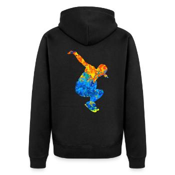 Parkour Parkour Runner Parcour Freerunner - Unisex Premium Organic Zip Hoodie - black - Back - Nico (187cm)