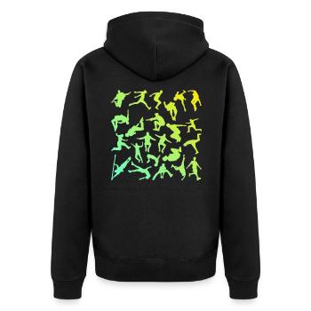 Parkour Freerunning Freerunner Parcour Parkour - Unisex Premium Organic Zip Hoodie - black - Back - Nico (187cm)