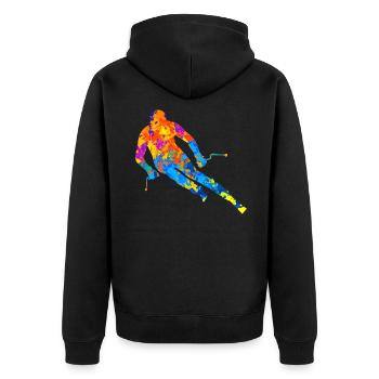 Ski Ski Ski Sports d’hiver Idée cadeau - Veste à capuche bio Premium Unisexe - noir - Dos - Nico (187cm)