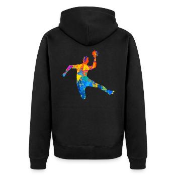 Handball HandballEur HandballEur HandballEur Handball Club - Veste à capuche bio Premium Unisexe - noir - Dos - Nico (187cm)
