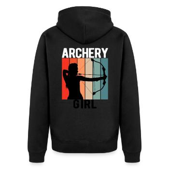 Archery Archer Archer Gift - Unisex Premium Organic Zip Hoodie - black - Back - Nico (187cm)