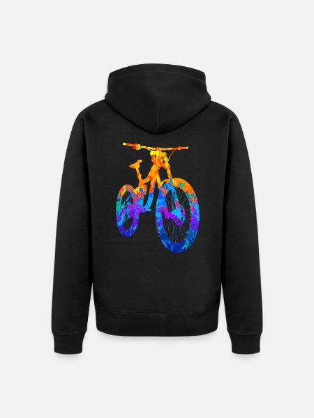 Mountainbike Fahrrad MTB Mountainbiker Downhill - Premium økologisk unisex-hættejakke - sort