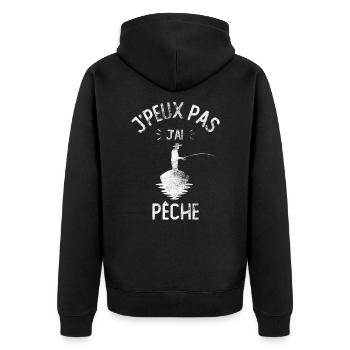 J'peux pas j'ai pêche - Veste à capuche bio Premium Unisexe - noir - Dos - Nico (187cm)