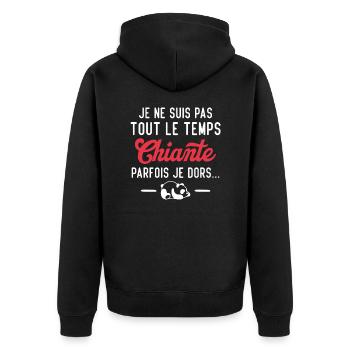 Je suis pas tout le temps chiante parfois je dors - Veste à capuche bio Premium Unisexe - noir - Dos - Nico (187cm)