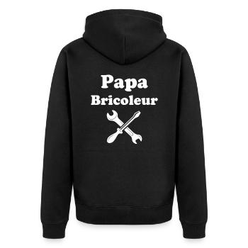Cadeau Pour Papa Bricoleur - Veste à capuche bio Premium Unisexe - noir - Dos - Nico (187cm)